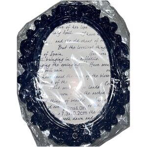 Michaels Melodies & Lace Mini Frame Navy Blue Ornate Baroque Oval 3x4 New Sealed